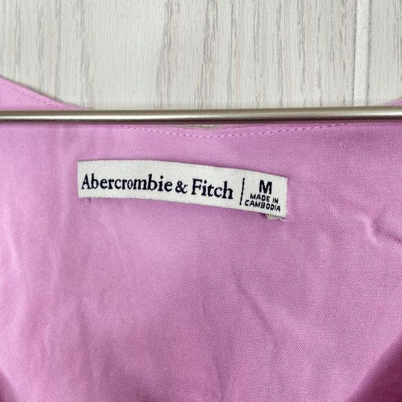 Abercrombie & Fitch Knot-Front Flutter Sleeve Crop Top Women's Pink Size M - Picture 2 of 5